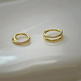 14K Solid Gold Double Band Clicker Hoop – Anygolds