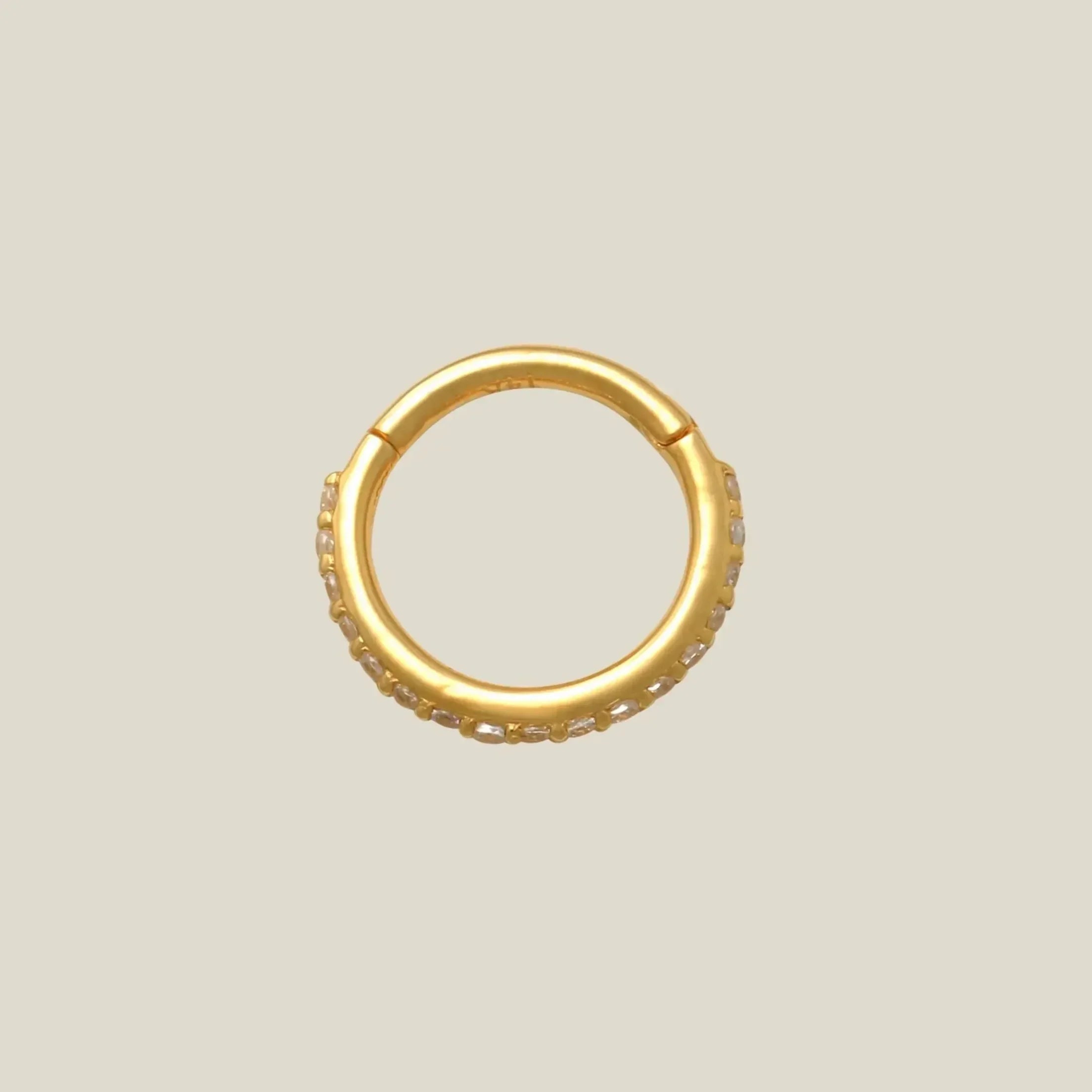 14K Solid Gold Eternal CZ Clicker Hoop – Anygolds