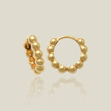 14K Solid Gold Bold Bead Hoop Earrings – Anygolds