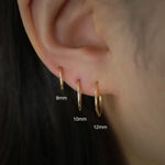 14K Solid Gold Hammered Texture Hoops – Anygolds