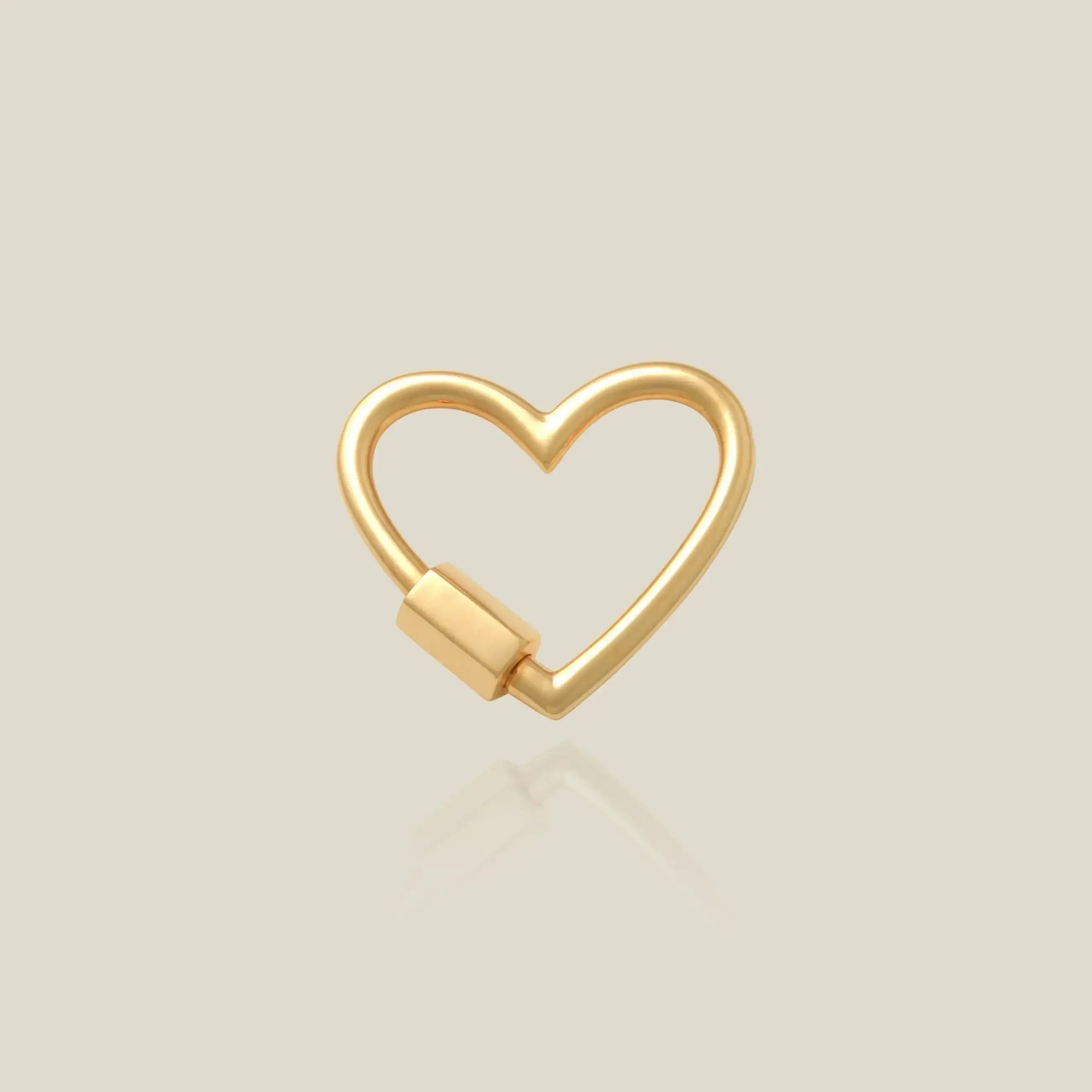 14K Solid Gold Heart Screw Connector – Anygolds