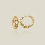14K Solid Gold Rope Chain Huggie Hoop Earrings (Singe, Pair) – Anygolds