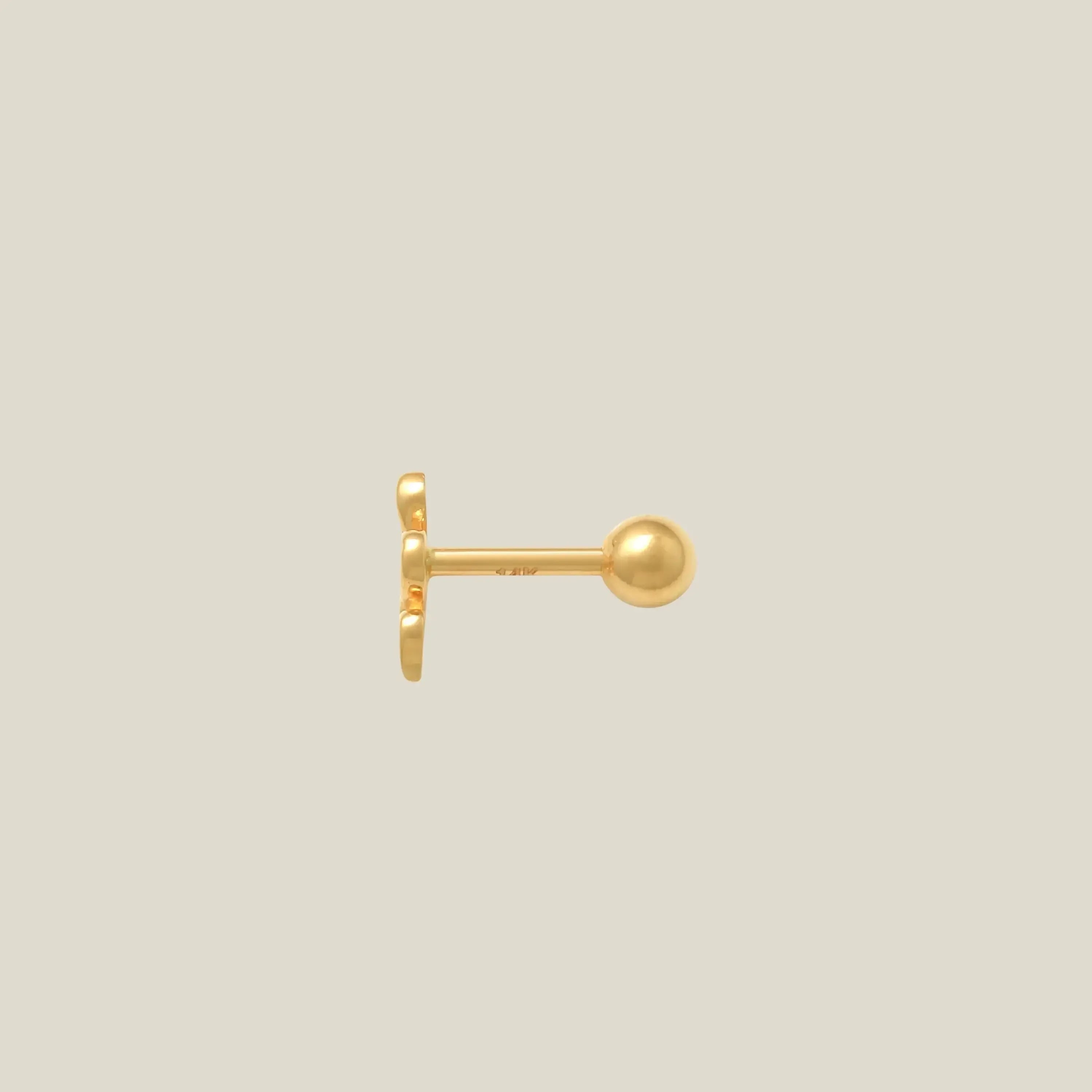 14K Solid Gold Petite Snake Stud – Anygolds