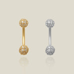 14K Solid Gold Stone Candy Curved Barbell – Anygolds