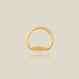 14K Solid Gold Semi Circle Carabiner Screw Connector – Anygolds