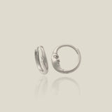 14K Solid Gold Moon Arc Face Huggie Hoop Earrings – Anygolds