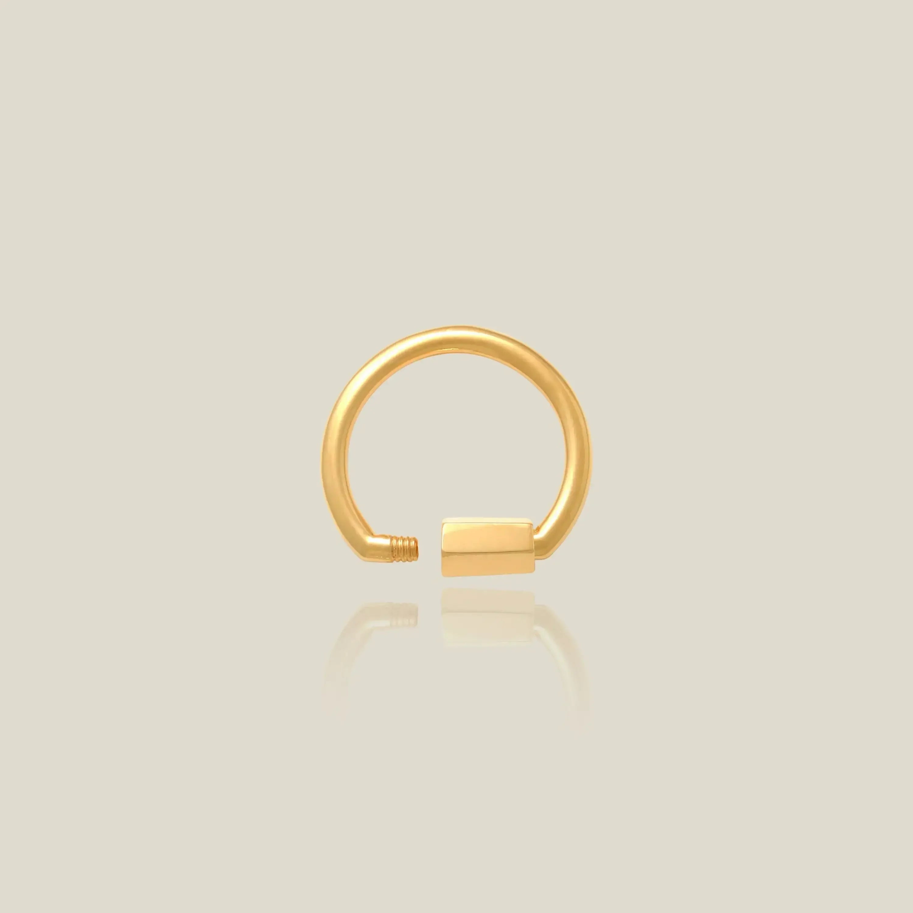 14K Solid Gold Semi Circle Carabiner Screw Connector – Anygolds