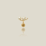 14K Solid Gold Double Pearl Stack Stud – Anygolds
