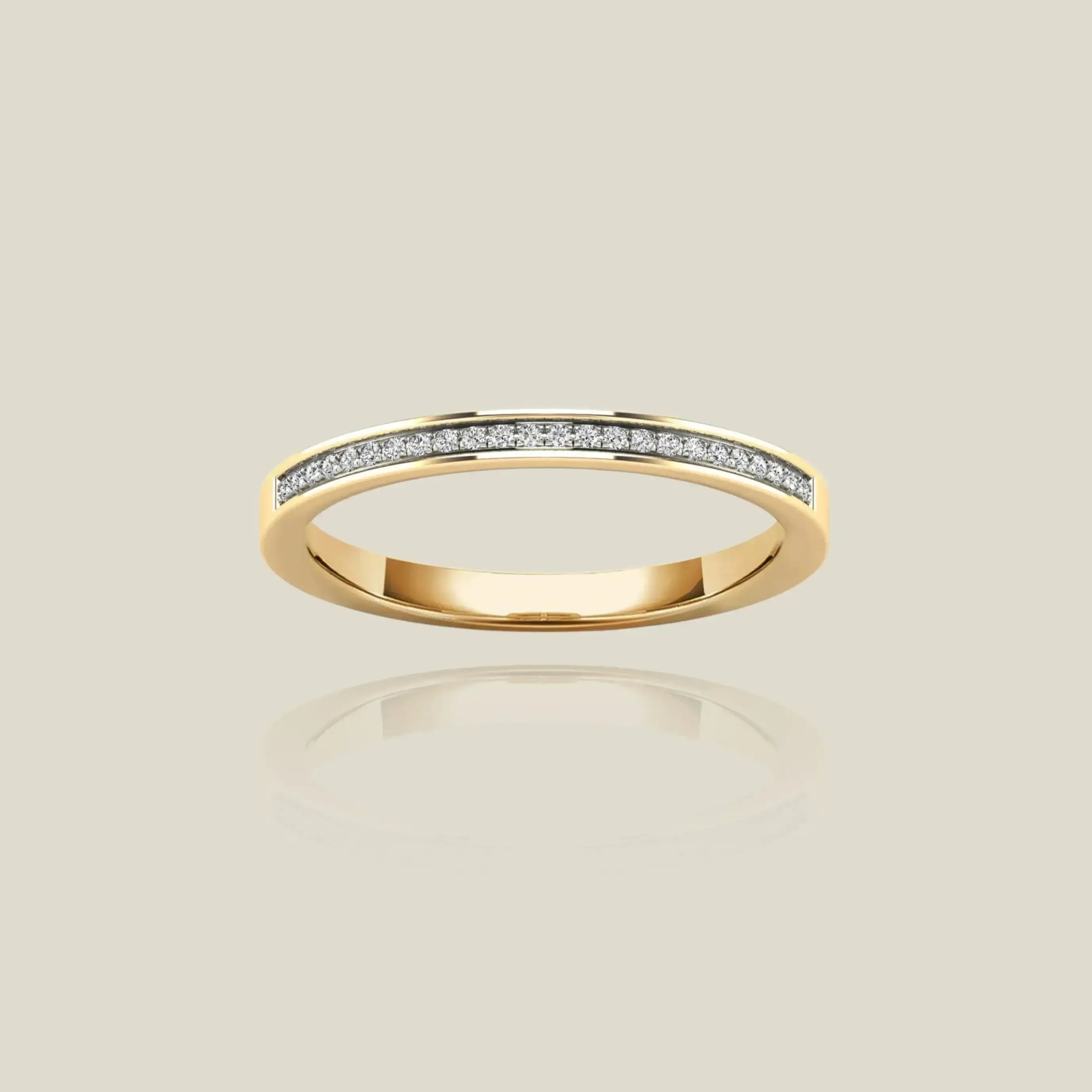 14K Solid Gold Channel-Set Diamond Ring – Anygolds