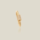 14K Solid Gold CZ Barrel Oval Carabiner Screw Connector – Anygolds