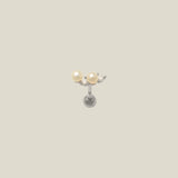14K Solid Gold Double Pearl Stack Stud – Anygolds