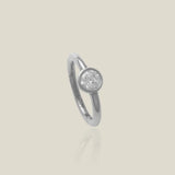 14K Solid Gold Bezel CZ Clicker Hoop – Anygolds