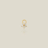 14K Solid Gold Flower Diamond Charm – Anygolds