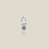 14K Solid Gold Teardrop Stone Stud – Anygolds