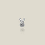 14K Solid Gold Diamond V Shape Stud – Anygolds