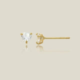 14K Solid Gold Trillion CZ Stud Earrings – Anygolds