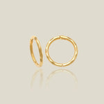14K Solid Gold Hammered Texture Hoops – Anygolds