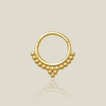 14K Solid Gold Beaded Clicker Tri-Hoop – Anygolds