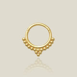 14K Solid Gold Beaded Clicker Tri-Hoop – Anygolds