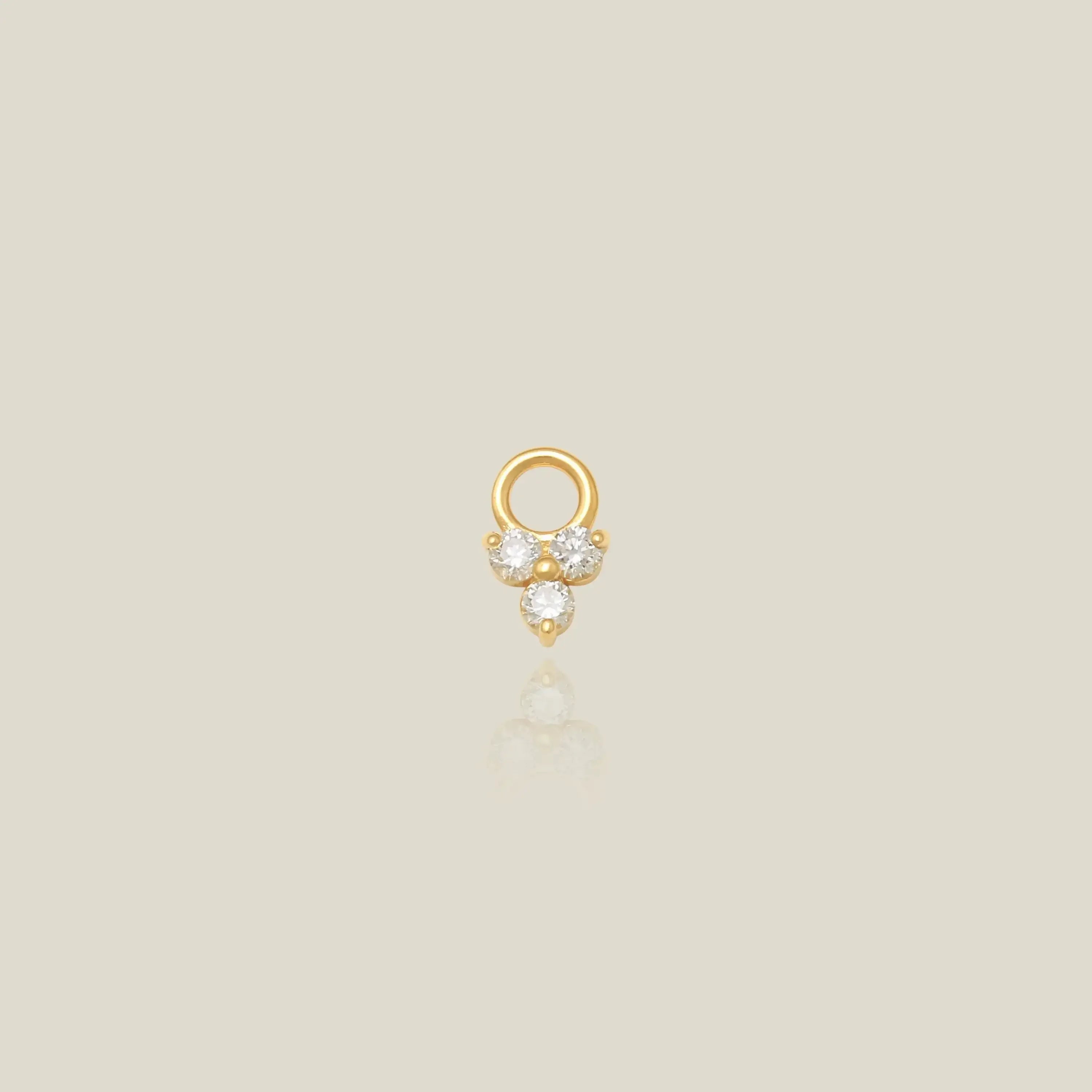 14K Solid Gold Trinity Diamond Charm – Anygolds