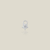 14K Solid Gold Flower Diamond Charm – Anygolds