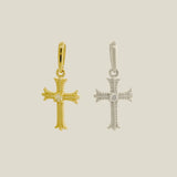 14K Solid Gold Diamond Gothic Cross Pendant – Anygolds