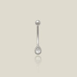 14K Solid Gold Teardrop Stone Curved Barbell - 16G – Anygolds