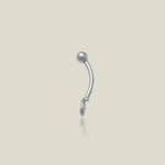 14K Solid Gold Teardrop Stone Curved Barbell - 16G – Anygolds