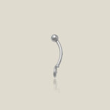 14K Solid Gold Teardrop Stone Curved Barbell - 16G – Anygolds