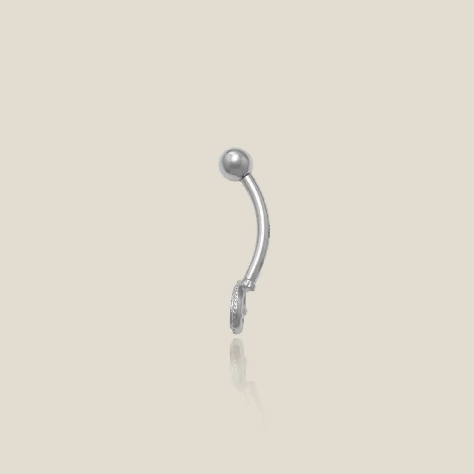 14K Solid Gold Teardrop Stone Curved Barbell - 16G – Anygolds