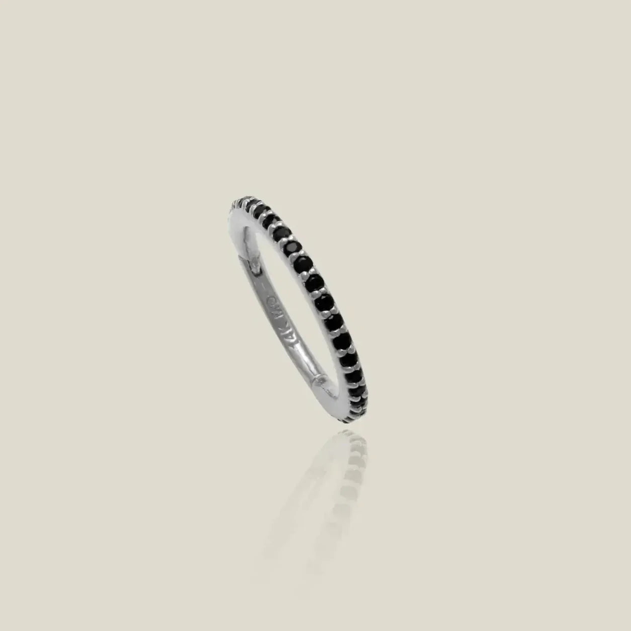 14K Solid Gold Black Eternity Clicker Hoop – Anygolds