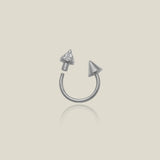 14K Solid Gold Spike Horseshoe Hoop – Anygolds