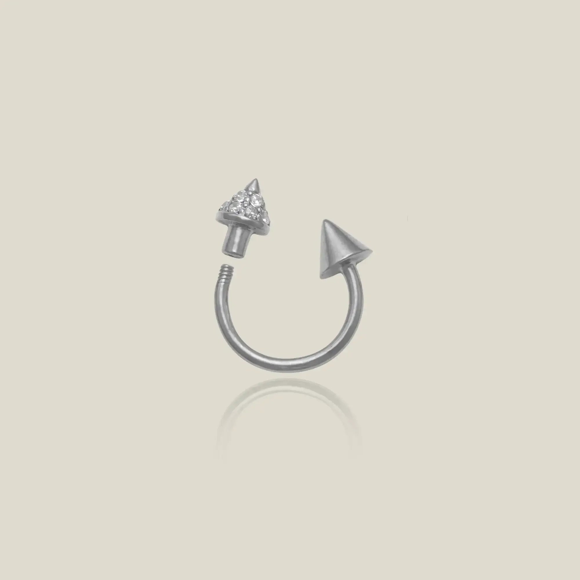 14K Solid Gold Spike Horseshoe Hoop – Anygolds