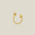 14K Solid Gold Spike Horseshoe Hoop – Anygolds