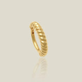 14K Solid Gold Bold Twisted Rope Clicker Hoop – Anygolds