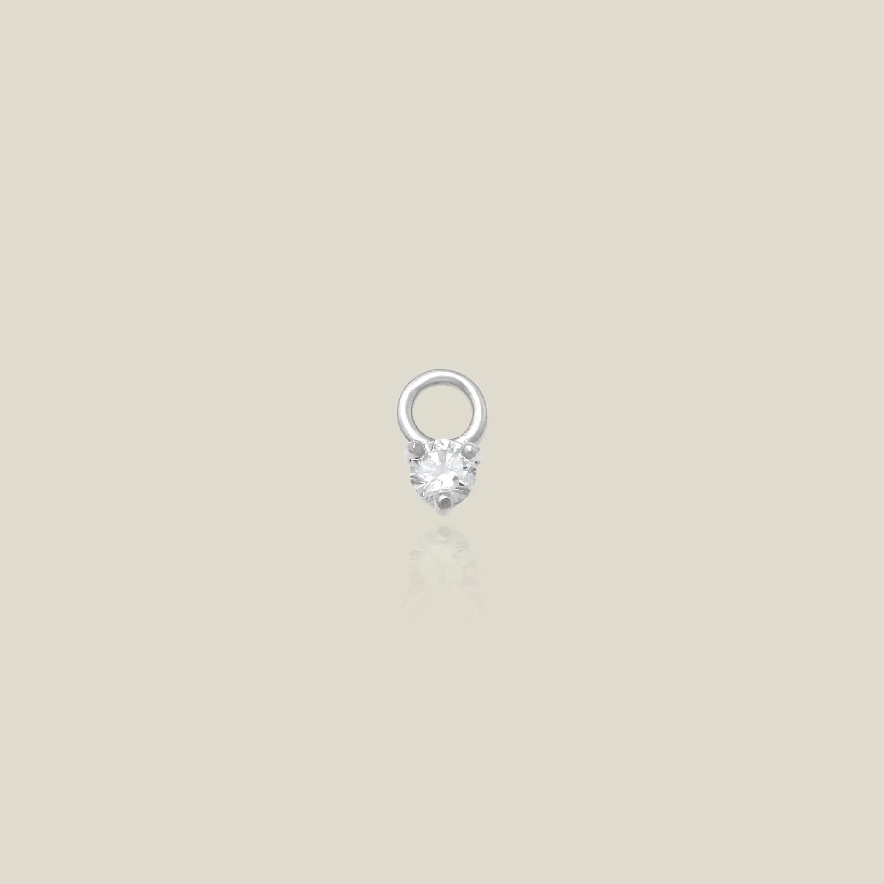 14K Solid Gold Diamond Round Charm – Anygolds