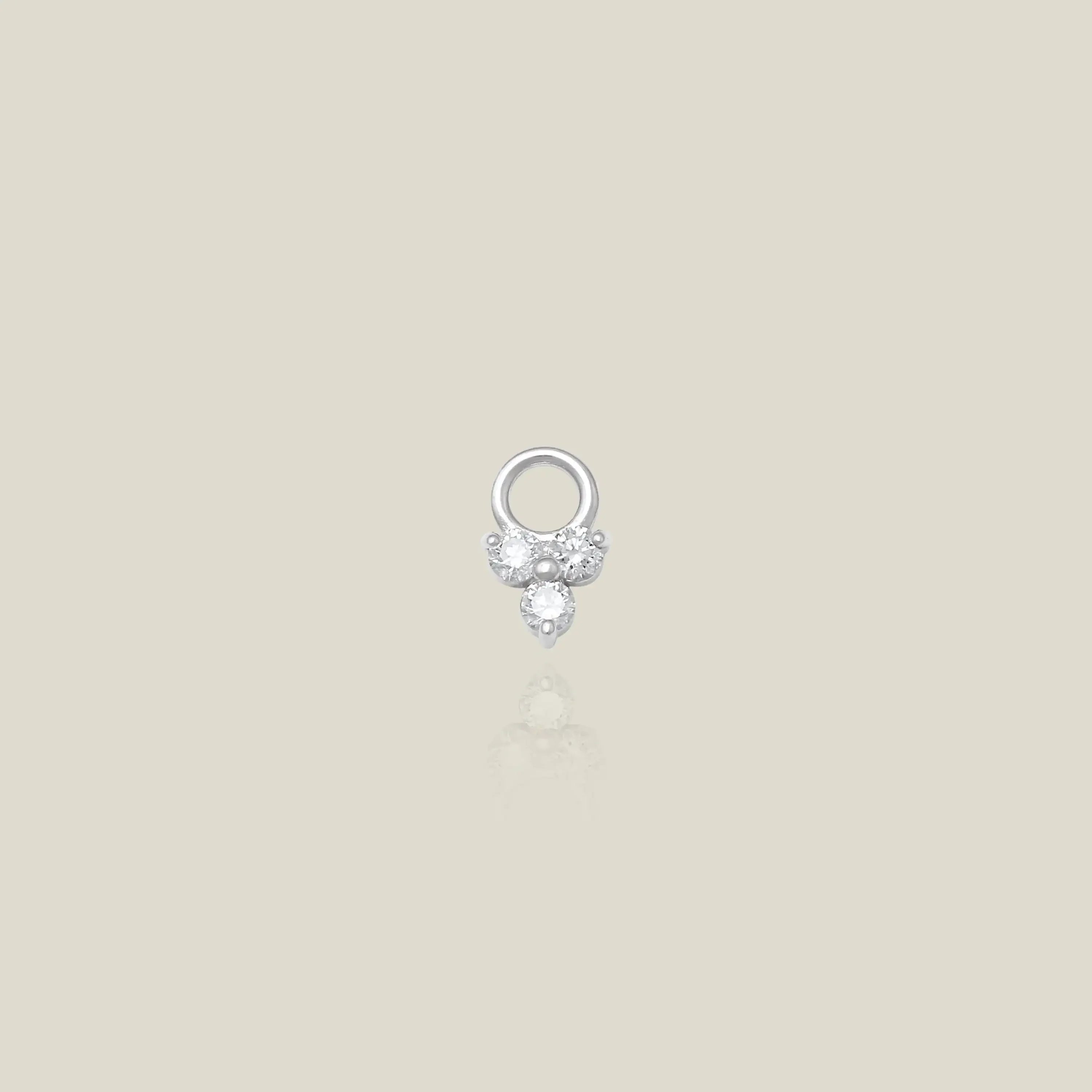 14K Solid Gold Trinity Diamond Charm – Anygolds