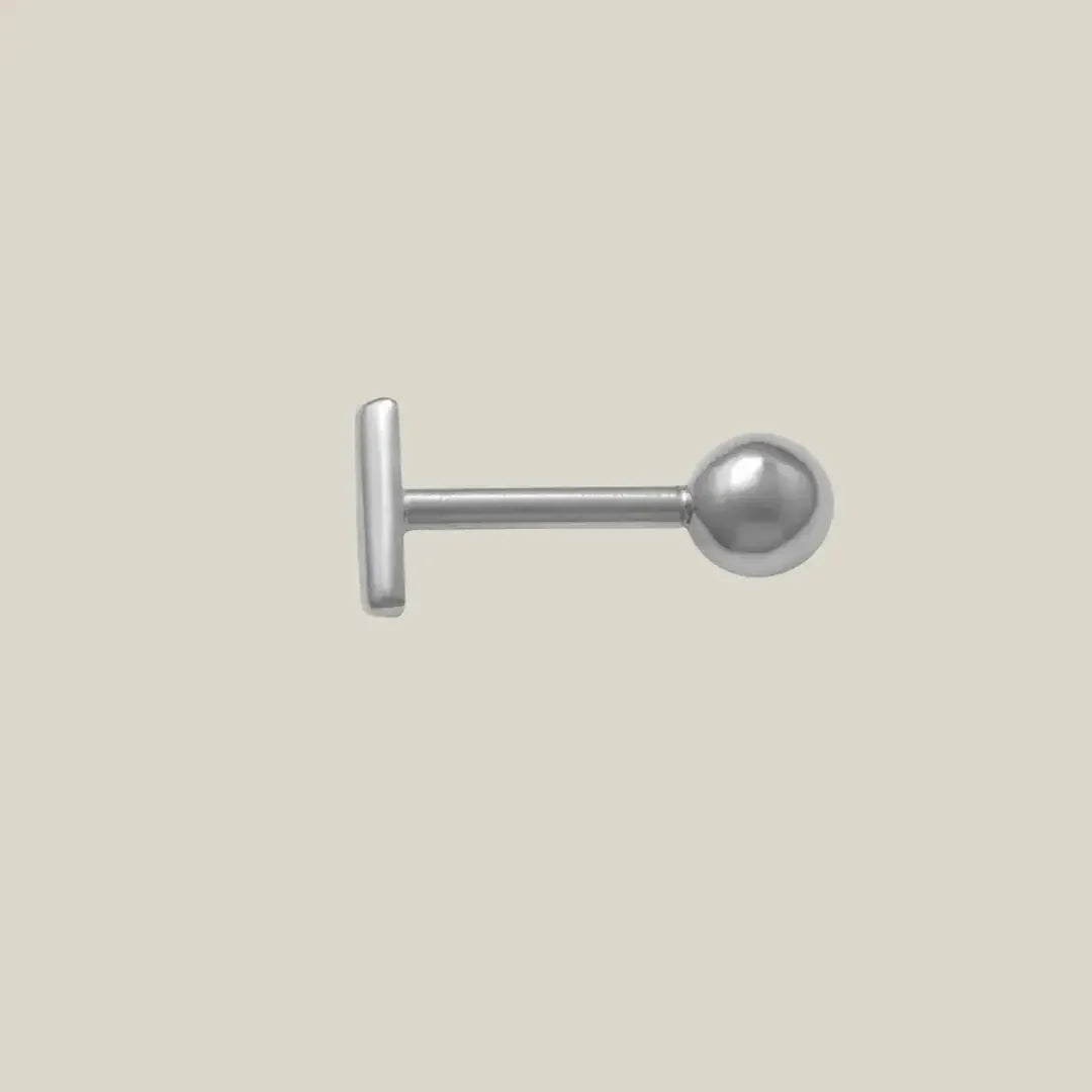 14K Solid Gold Mini Line Bar Stud – Anygolds