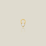 14K Solid Gold Diamond Round Charm – Anygolds