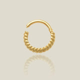 14K Solid Gold Bold Twisted Rope Clicker Hoop – Anygolds