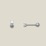 14K Solid Gold Diamond Round Stud – Anygolds