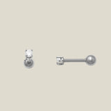 14K Solid Gold Diamond Round Stud – Anygolds