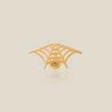 14K Solid Gold Spider Web Stud – Anygolds