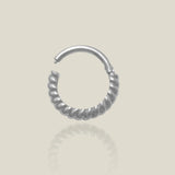 14K Solid Gold Bold Twisted Rope Clicker Hoop – Anygolds