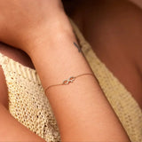 14K Solid Gold CZ Open Bow Bracelet – Anygolds