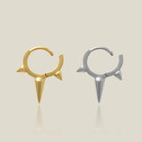 14K Solid Gold Triple Spike Clicker Hoop – Anygolds