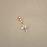 Marquise Drop Lotus Flower Curved Barbell