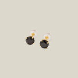14K Solid Gold Black CZ Stud Earrings – Anygolds