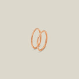 14K Solid Gold Hammered Texture Hoops – Anygolds
