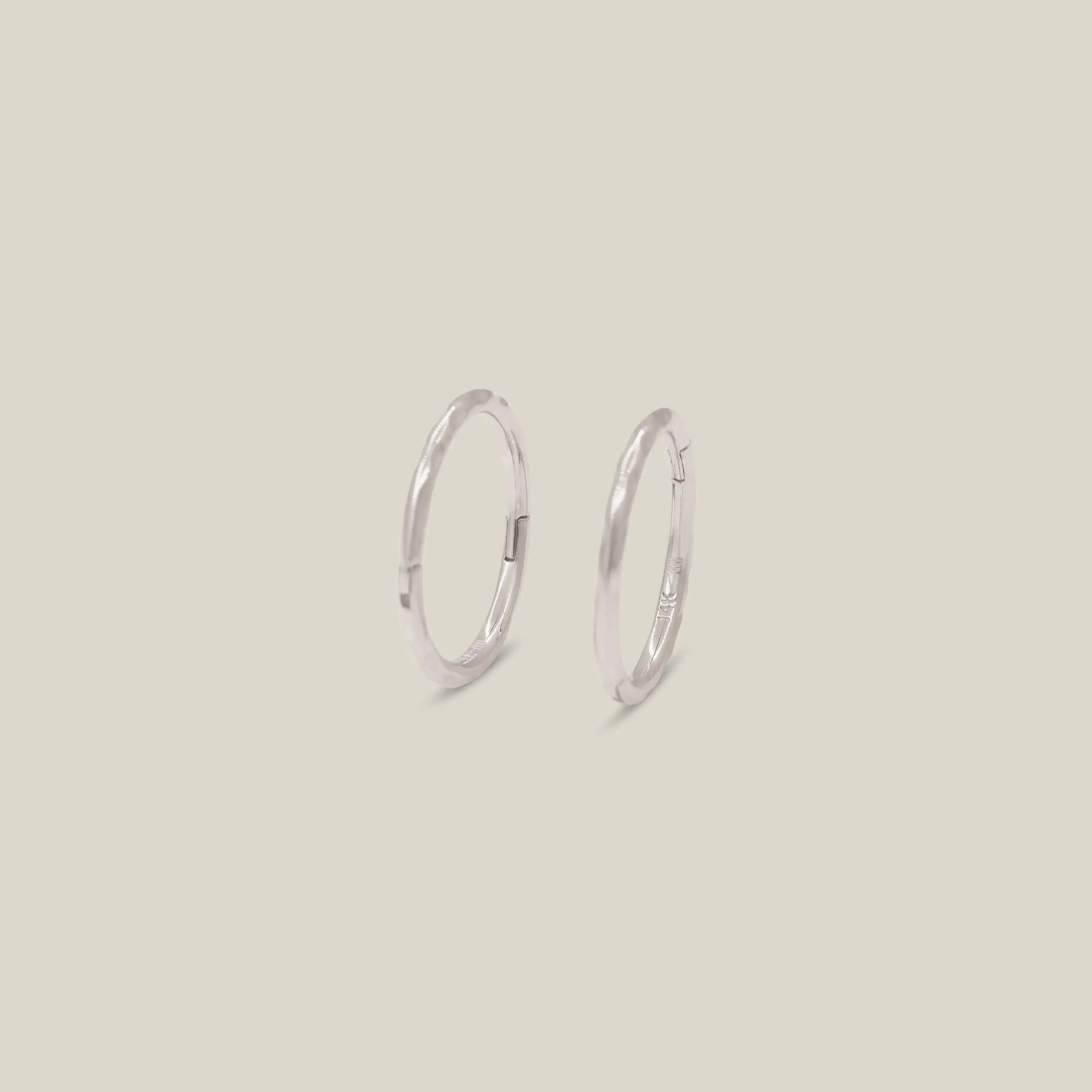 14K Solid Gold Hammered Texture Hoops – Anygolds